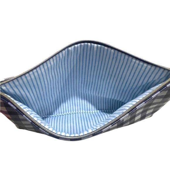 Draper James Blue Checkered Gingham Wristlet Pouch Wallet Bag - NWT Southern - Picture 7 of 15